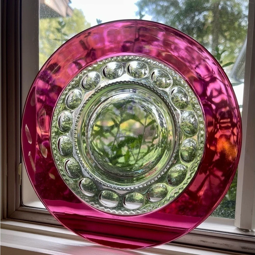 VINTAGE, KINGS CROWN, 8 1/4” SALAD PLATE. THUMBPRINT PATTERN.